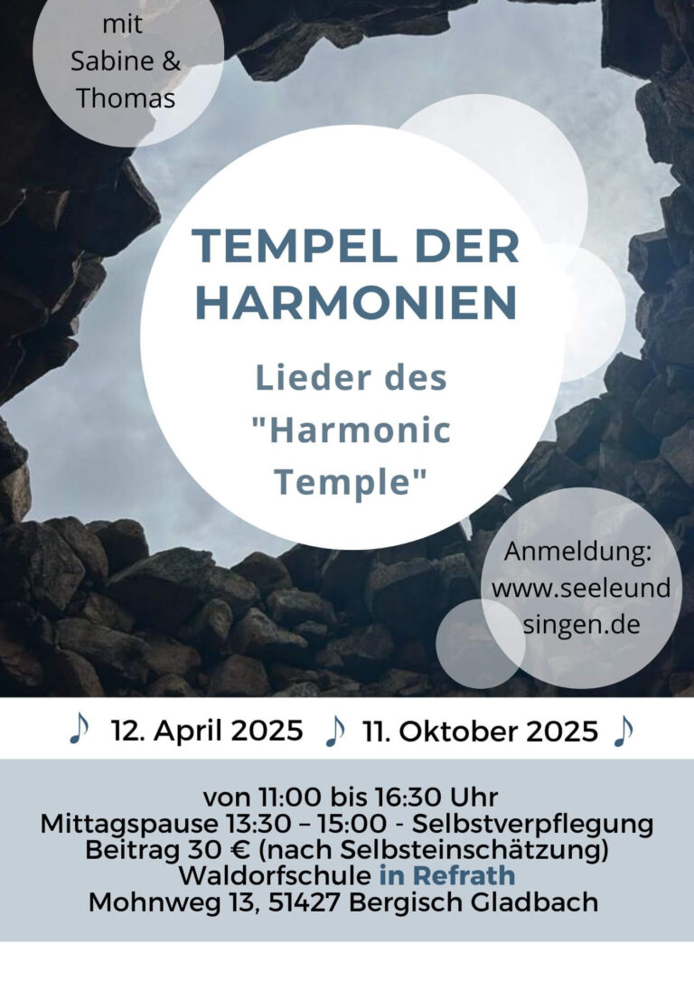 Tempel-der-Harmonien - SeeleundSingen - Singkreis - Singen in Köln
